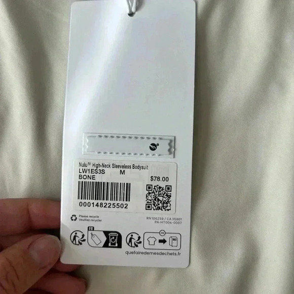 Lululemon Wundermost Ultra-Soft Nulu High-Neck Sleeveless Bodysuit - Bone - M - Picture 8 of 11